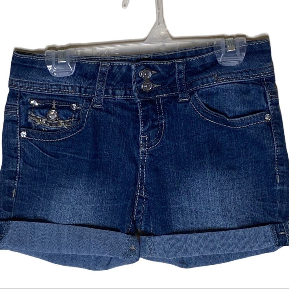SOUNDGIRL denim shorts embellished bling size 0
